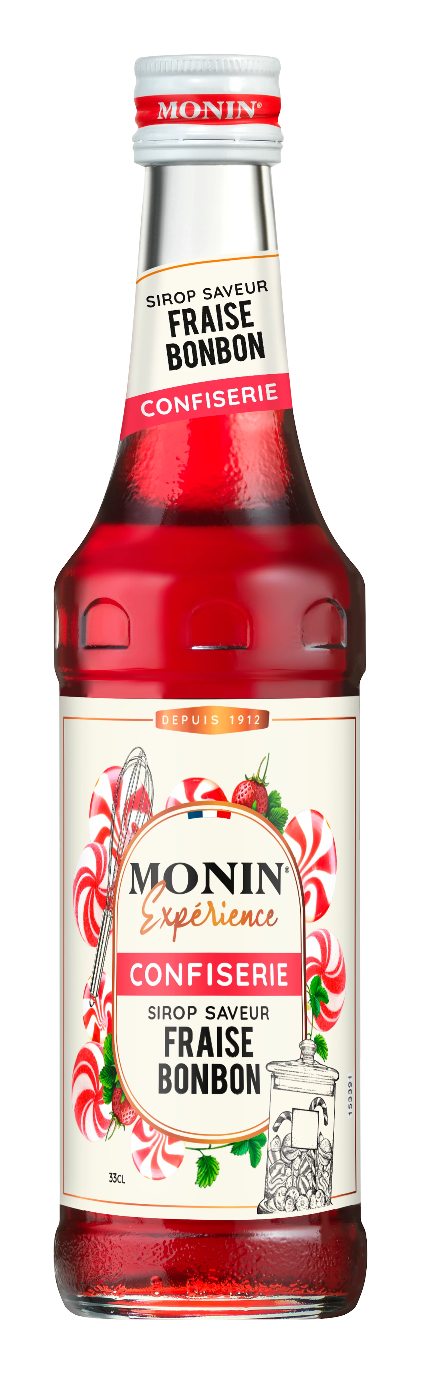 Strawberry Candy Gourmand Syrup; 33cl - MONIN