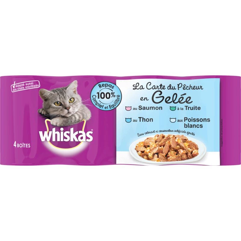 Cans for adult cats with fish 4x390g - WHISKAS