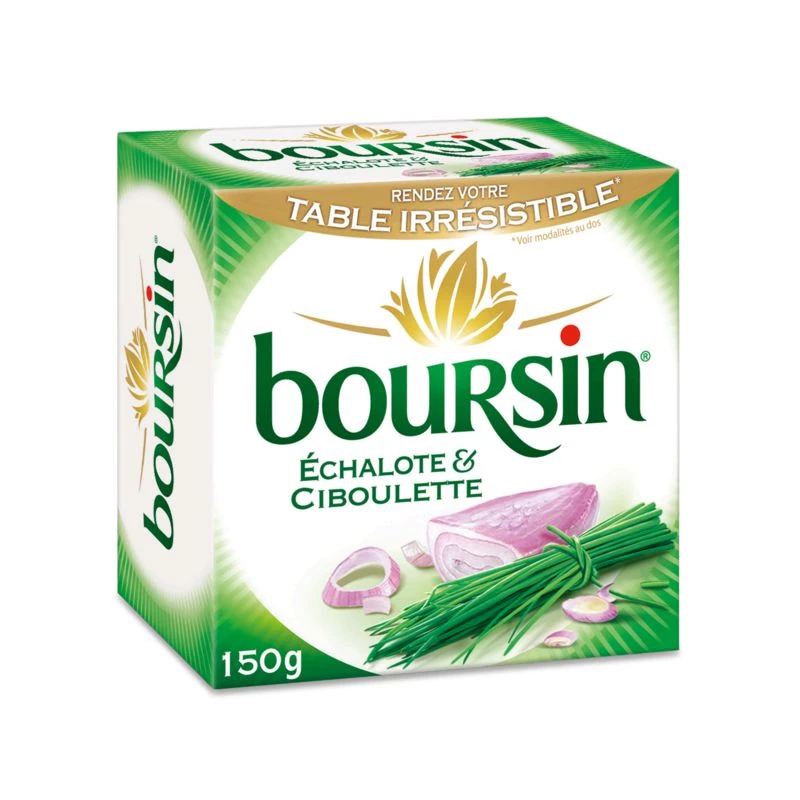 Shallot and chive fresh cheese spread 150G - BOURSIN