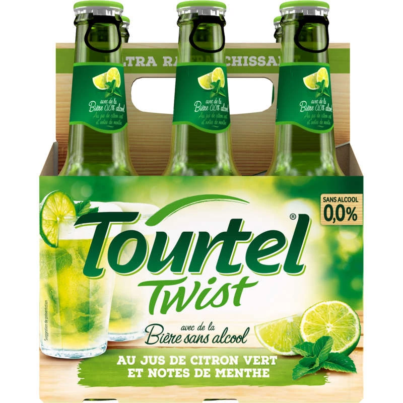 Alcohol-Free Lime Juice Beer, 6x27.5cl - TOURTEL