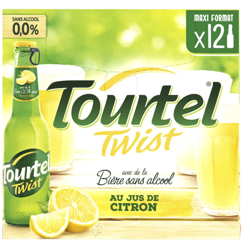 Alcohol-Free Lemon Juice Beer, 12x27.5 cl - TOURTEL
