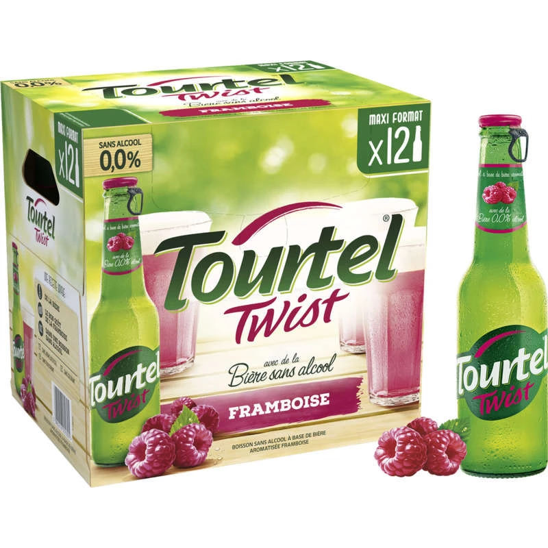 Alcohol-Free Raspberry Juice Beer, 12x27.5cl - TOURTEL
