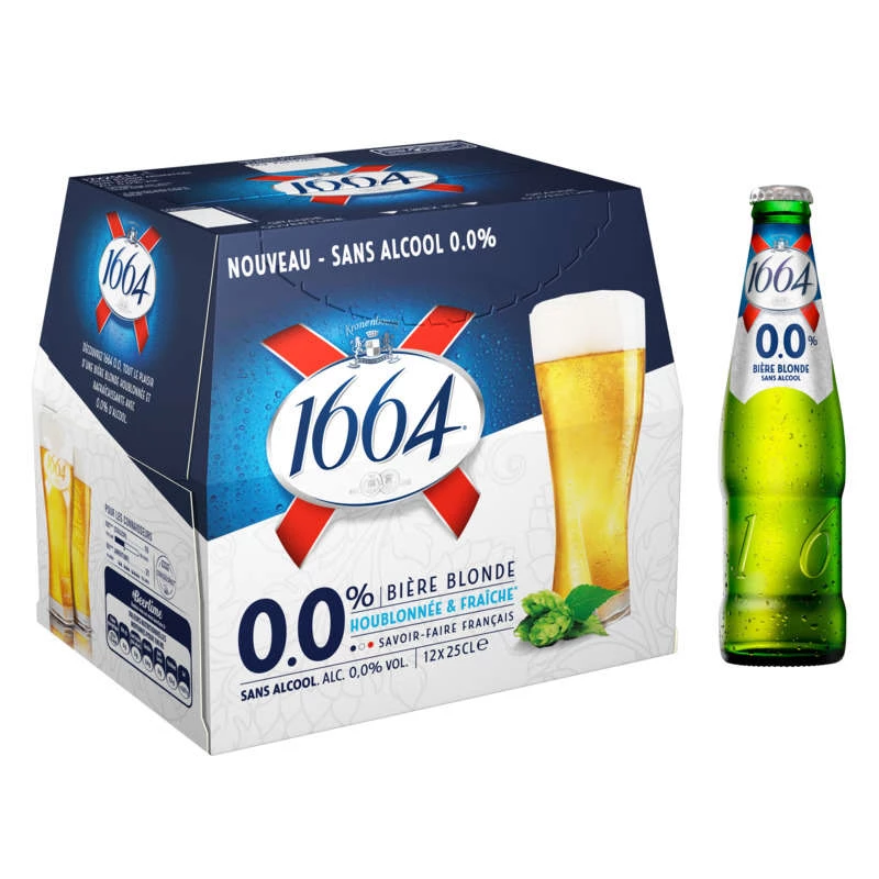 Bière Lager Blonde Sans Alcool, 12x25cl - 1664