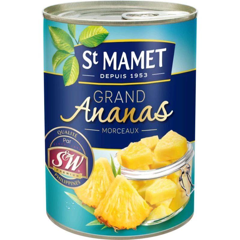3 4 кусочка ананаса Сент-Мамет