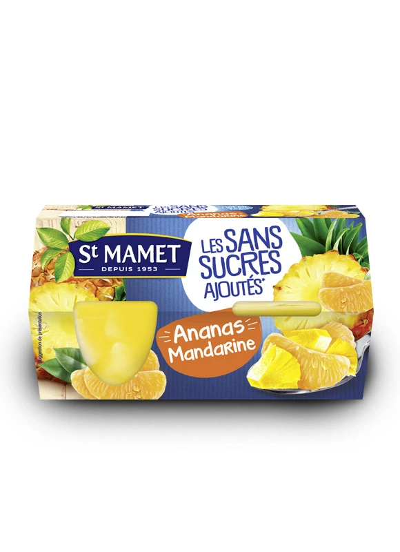 Fruits in pineapple and tangerine syrup 480g - ST MAMET