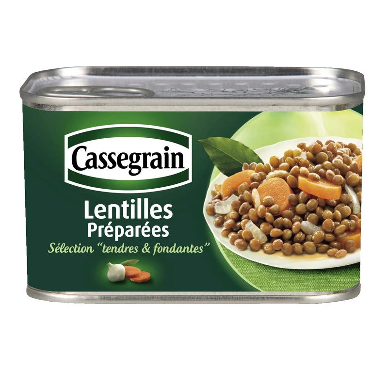 准备好的扁豆、胡萝卜和洋葱 265 克 - CASSEGRAIN