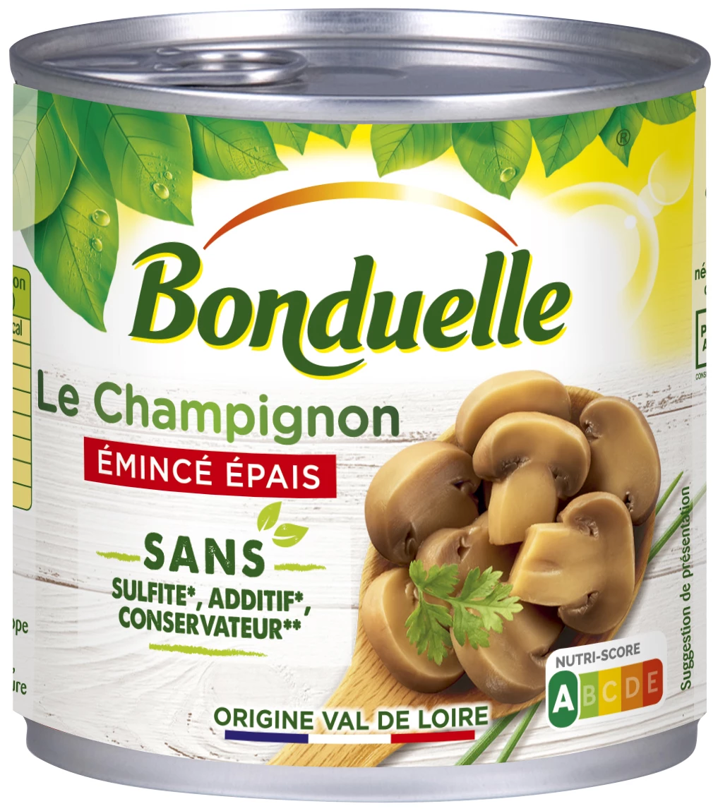 Thick Sliced ​​Mushrooms Without Sulphite; No Additives and No Preservatives; 230g - BONDUELLE