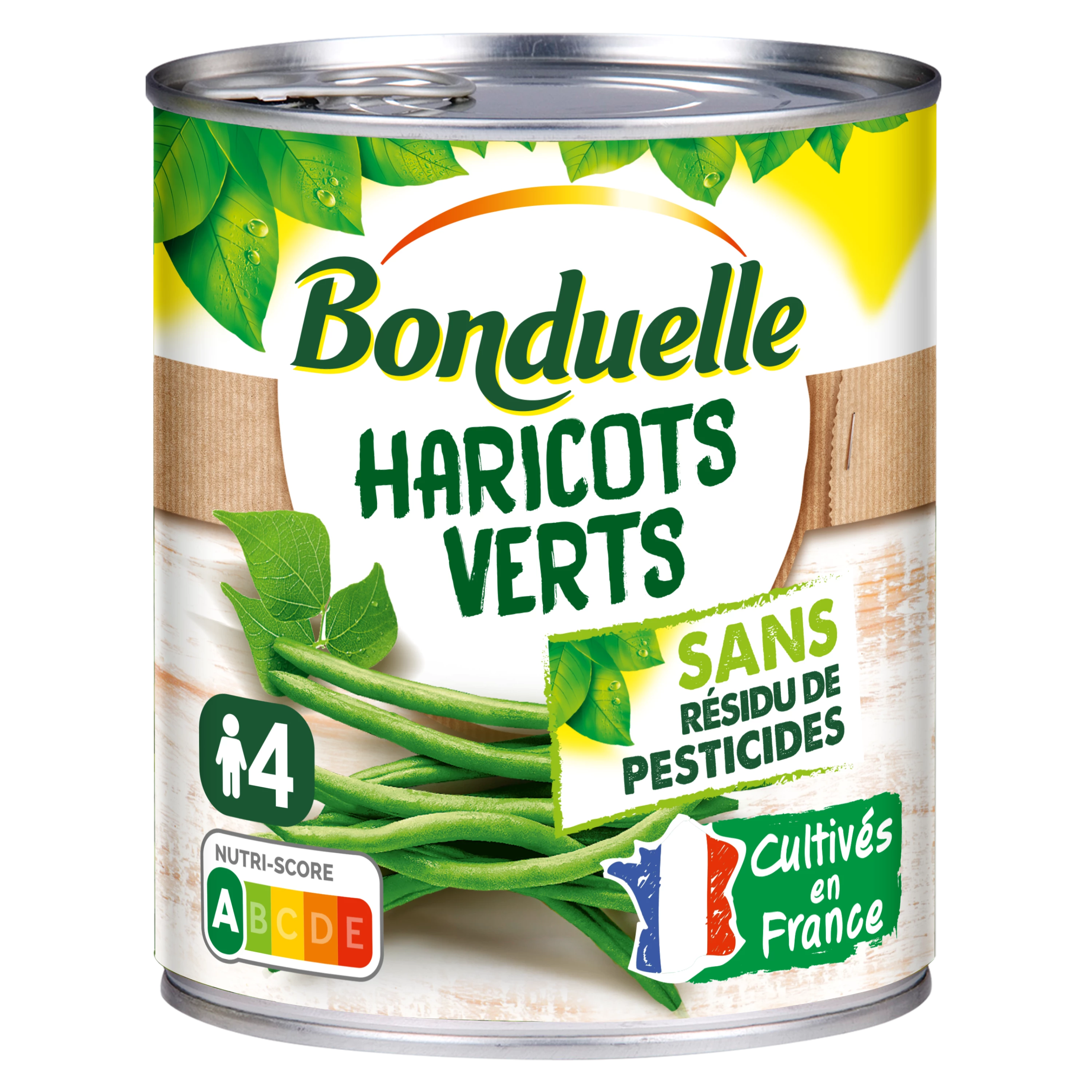 Haricots Verts Extra-Fins Sans Résidu de Pesticides; 440g -  BONDUELLE