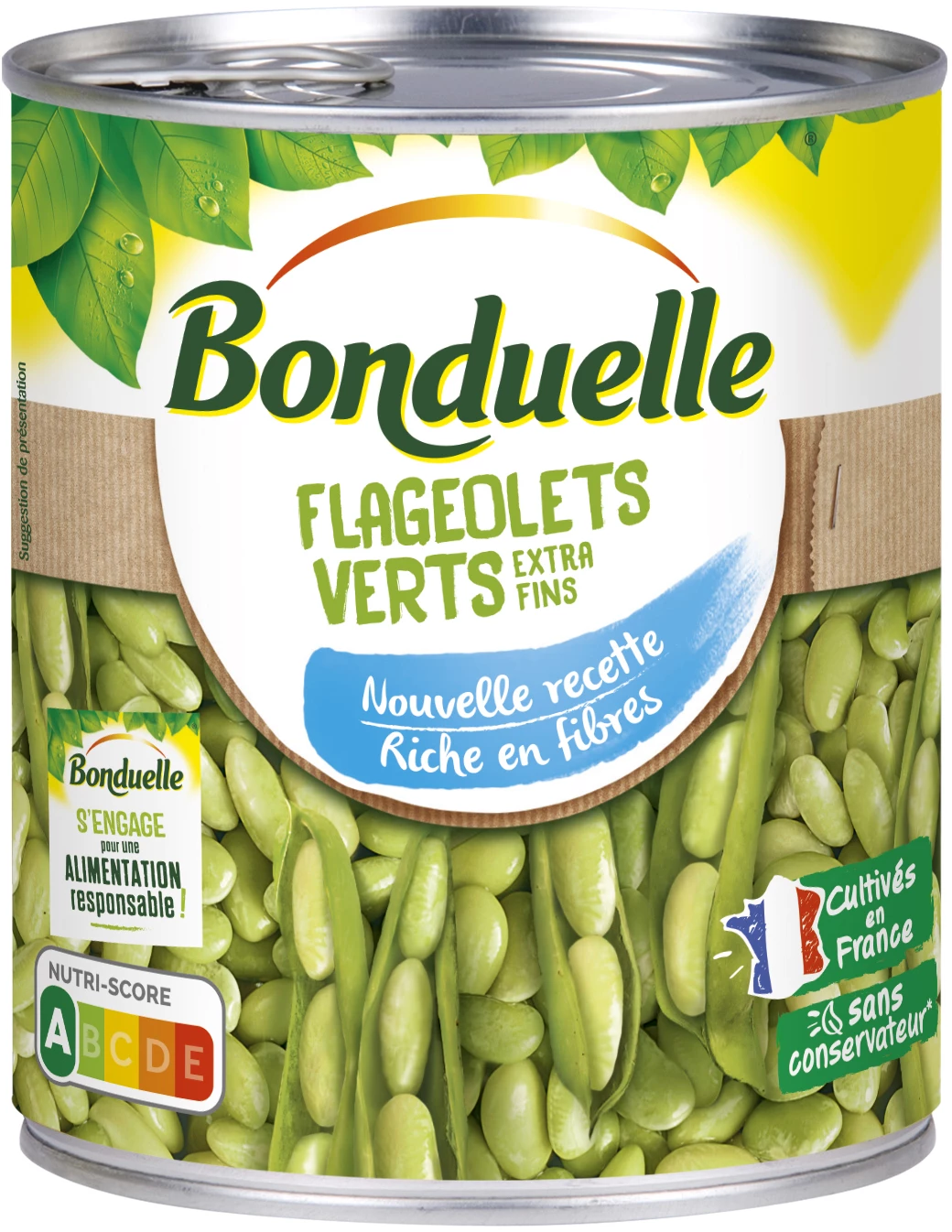 Flageolets Verts Extra Fins; 530g  -  BONDUELLE