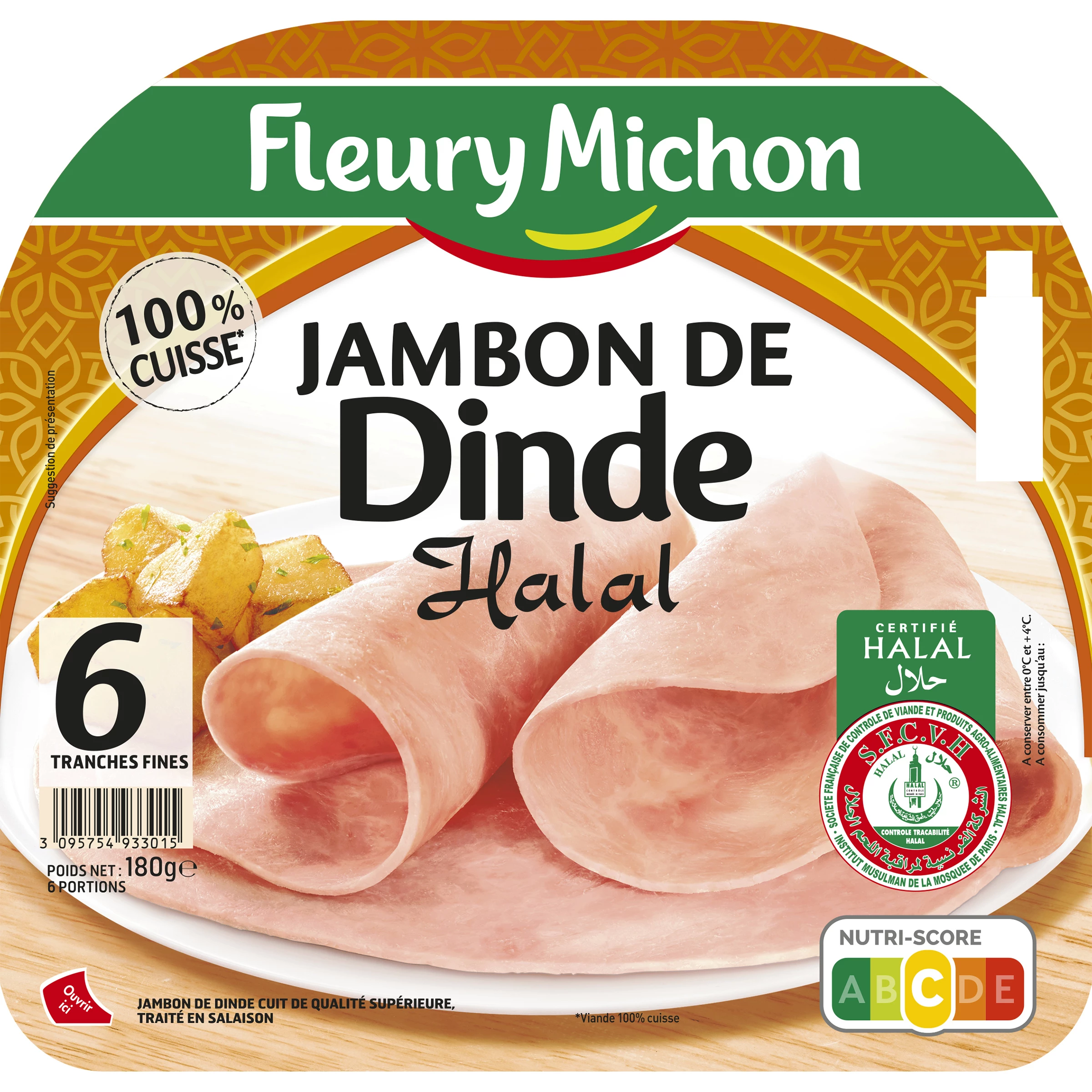 Jambon Dinde Halal 6tr 180g