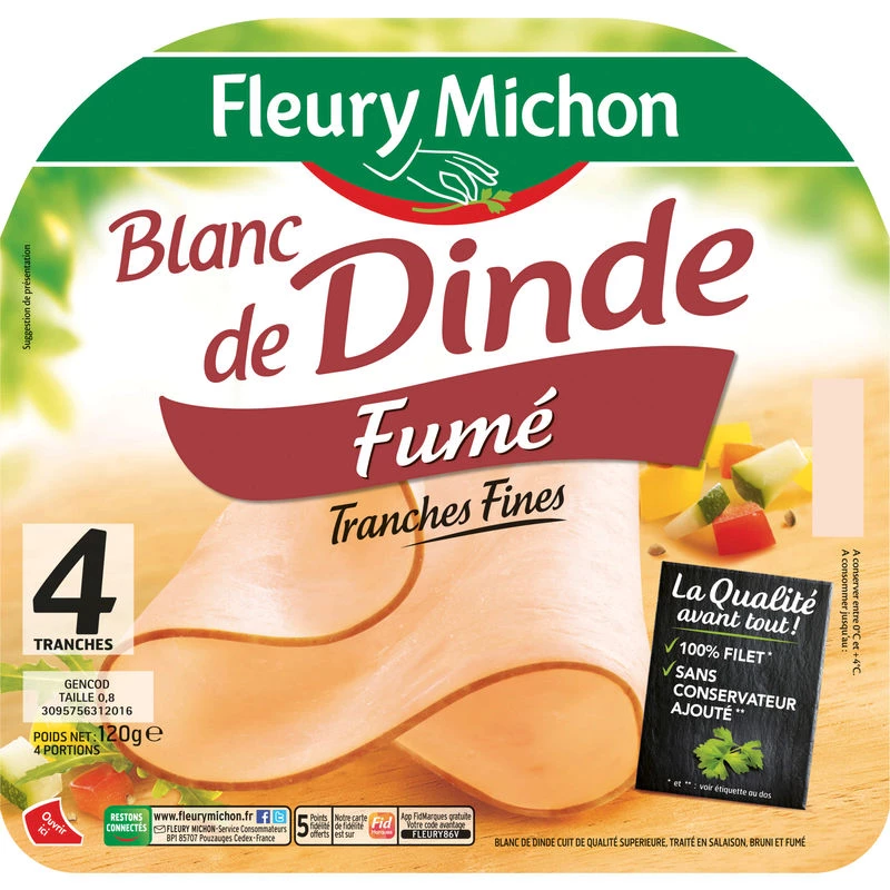 Fine smoked turkey breast 120g - FLEURY MICHON