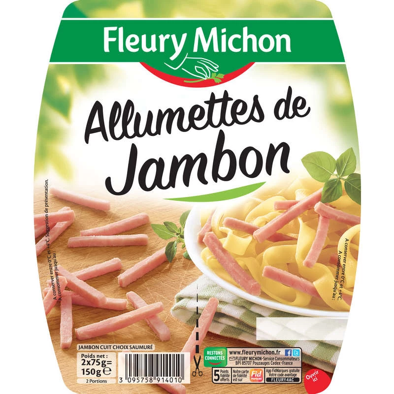 Alumettes de Jambon Cuit, 2x75g - FLEURY MICHON
