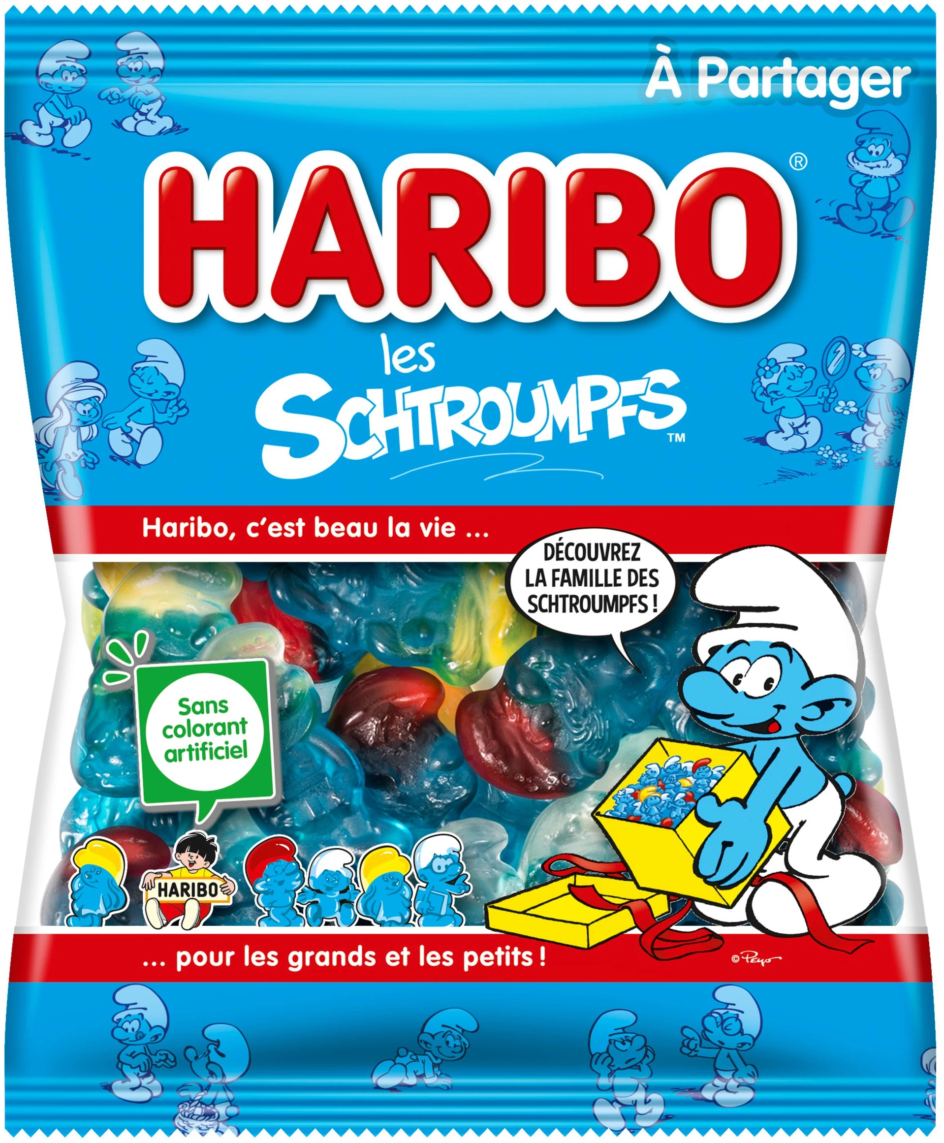 Bonbons Les Schtroumpfs; mini sachet 40g - HARIBO