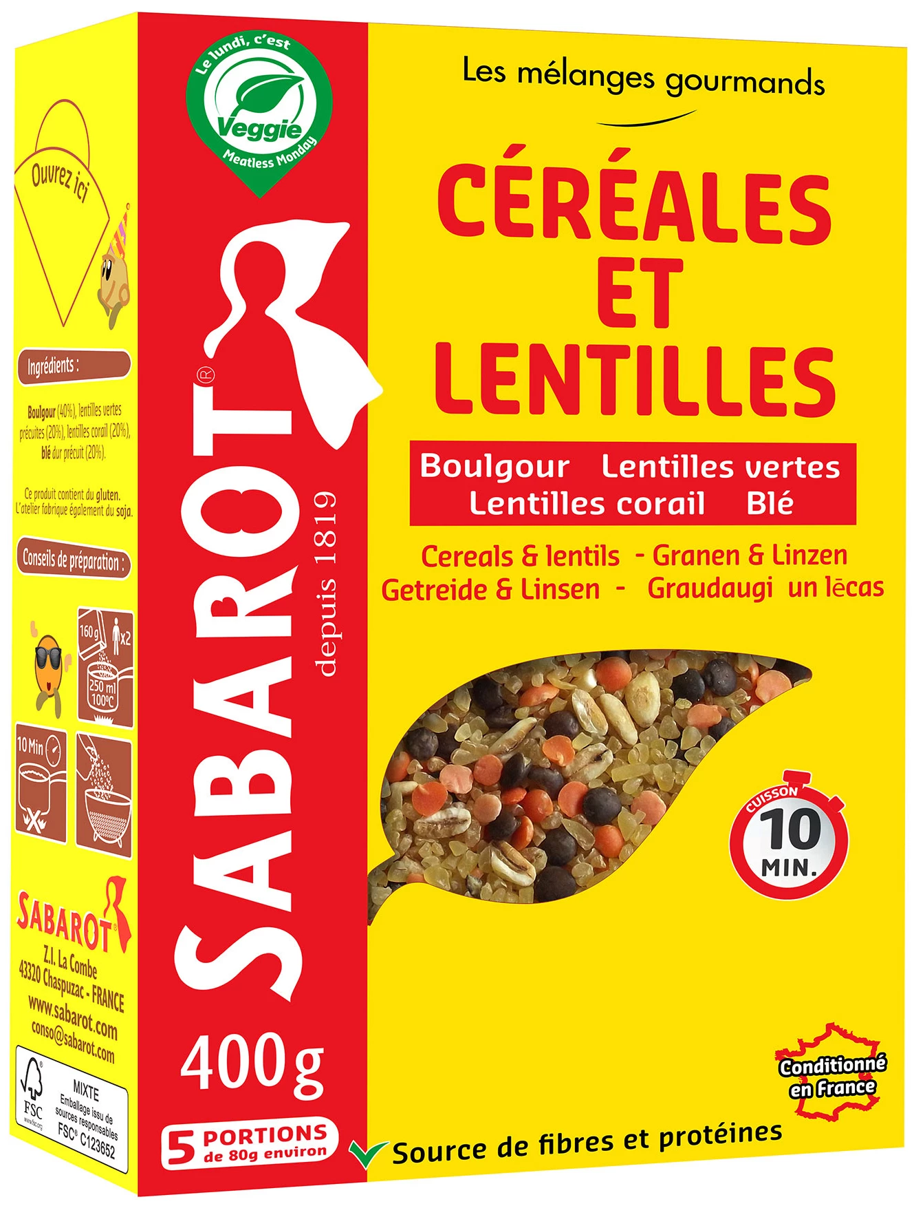 Cereals Lentils; 400g - SABAROT