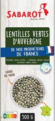 Lentilles Vertes Auvergne; 500g - SABAROT