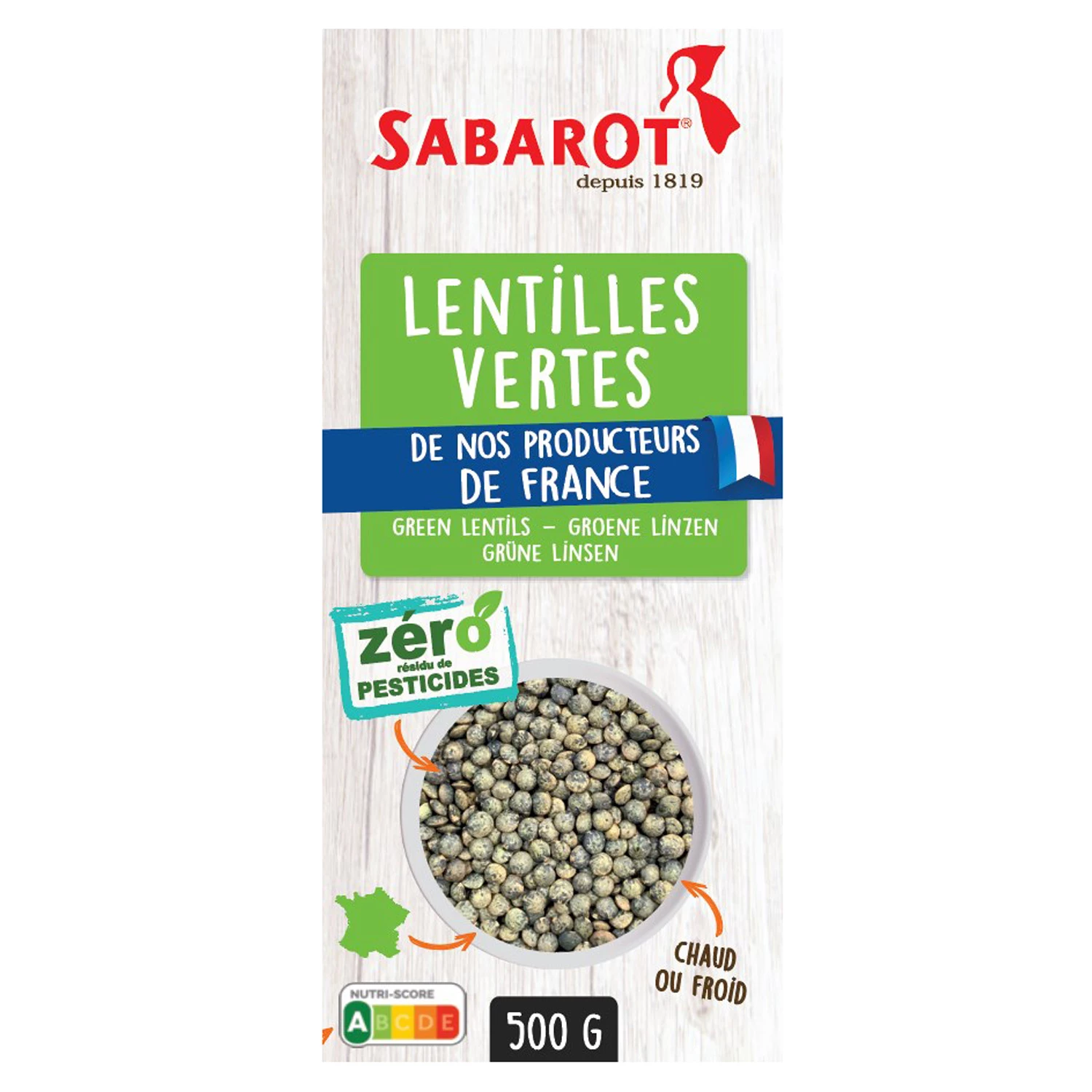 Green Lentils, 500g - SABAROT