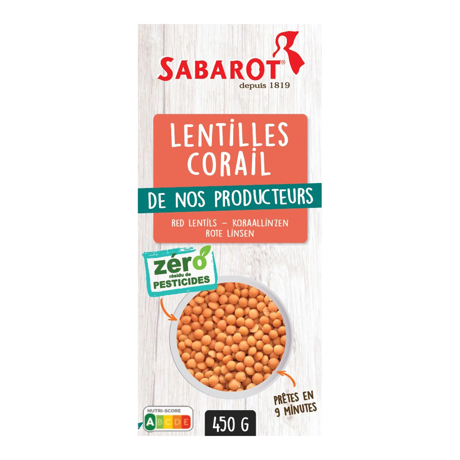 Lentilles corail; 450g - SABAROT