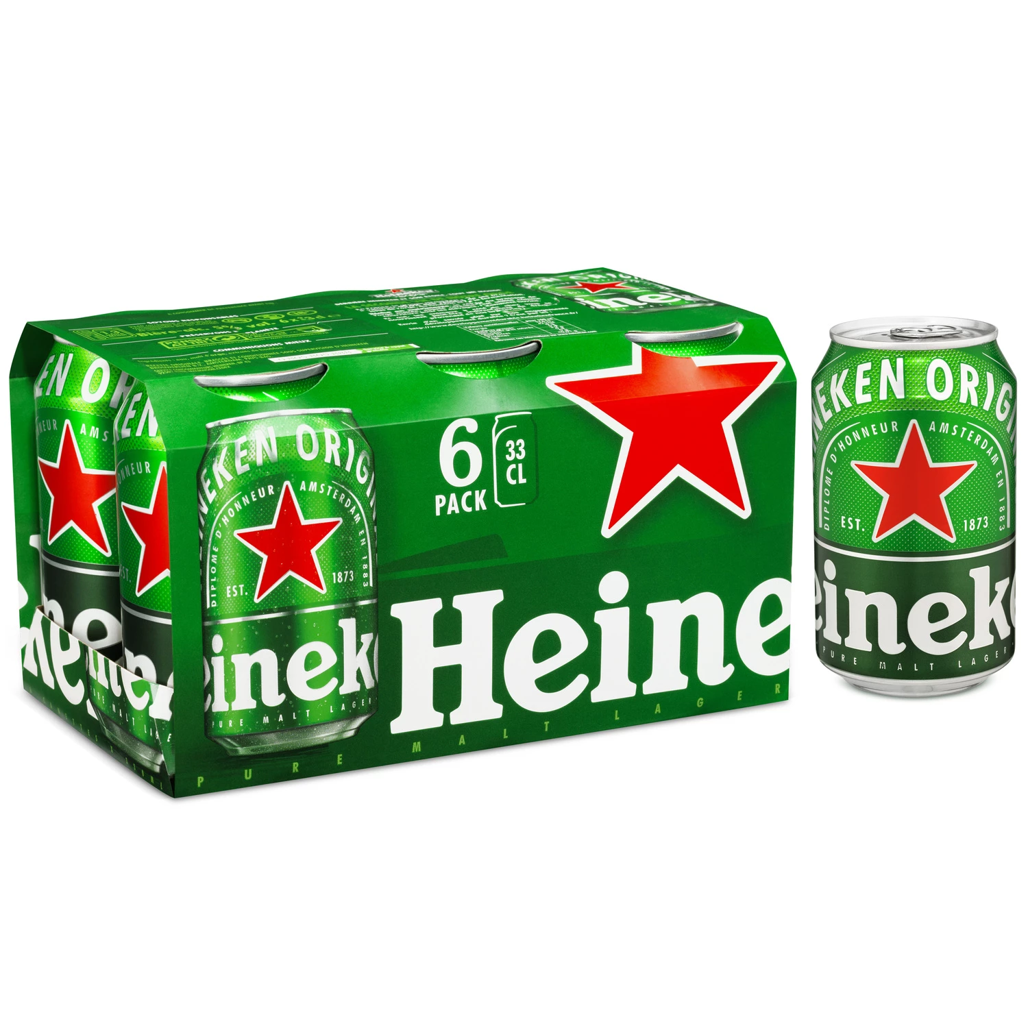 بيرة شقراء، 6x33cl - HEINEKEN