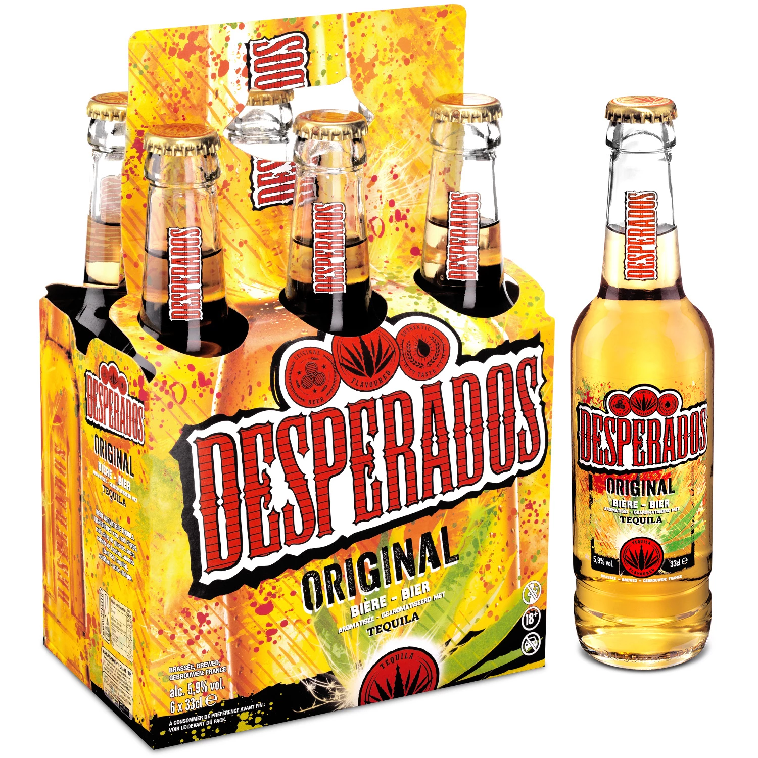 Bia hương vị Tequila, 6x33cl - DESPERADOS