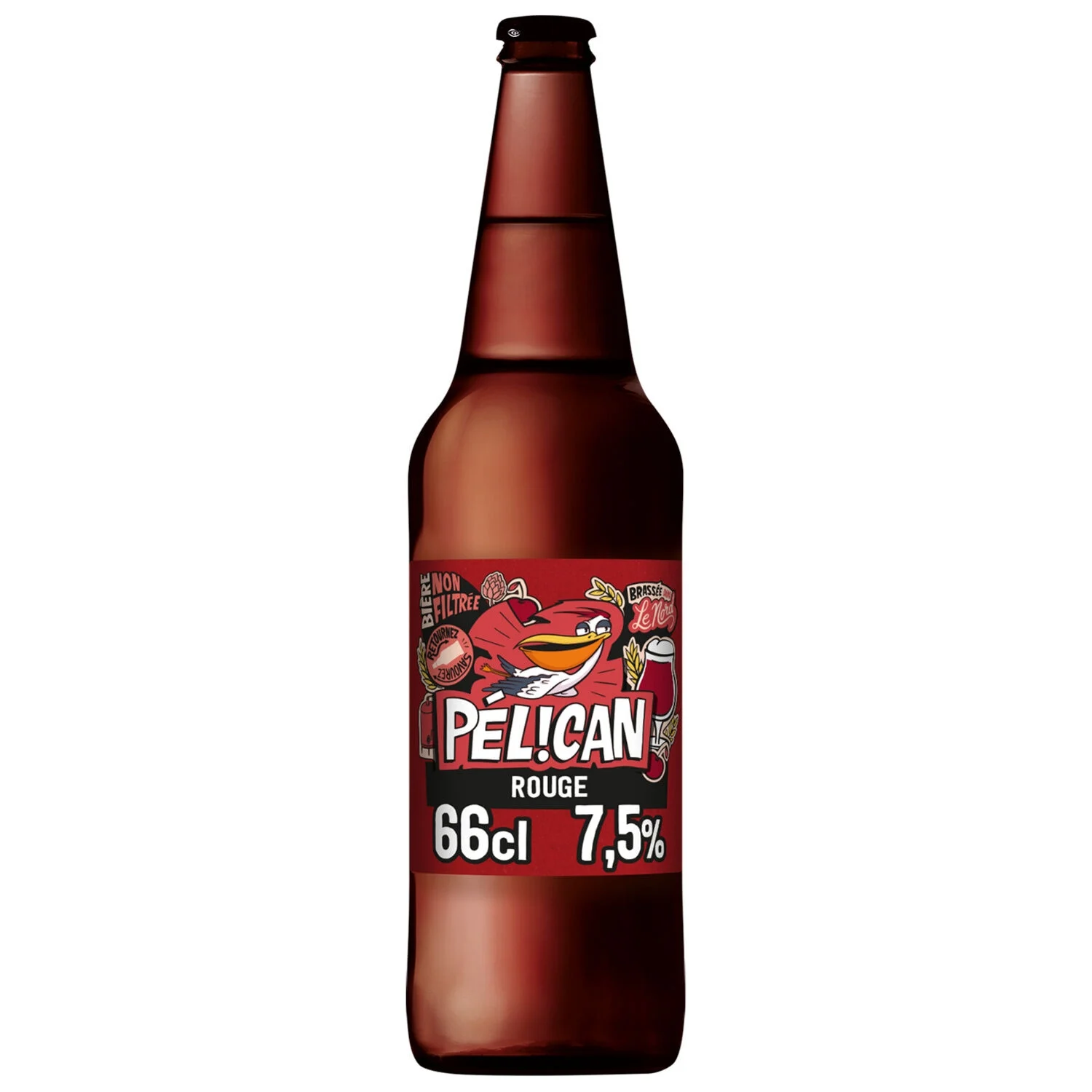 Bière Rouge Aux Cerises Griottes Non Filtrée 66cl 7,5% - Pelican