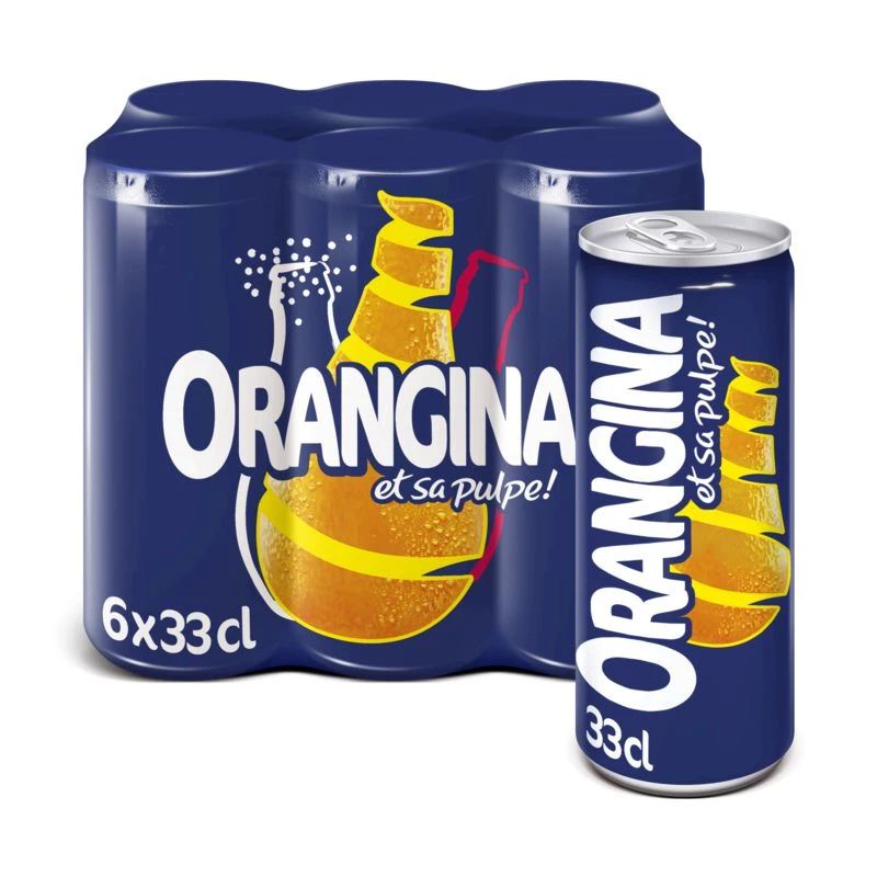 Refrigerante de laranja em lata 6x33cl - ORANGINA
