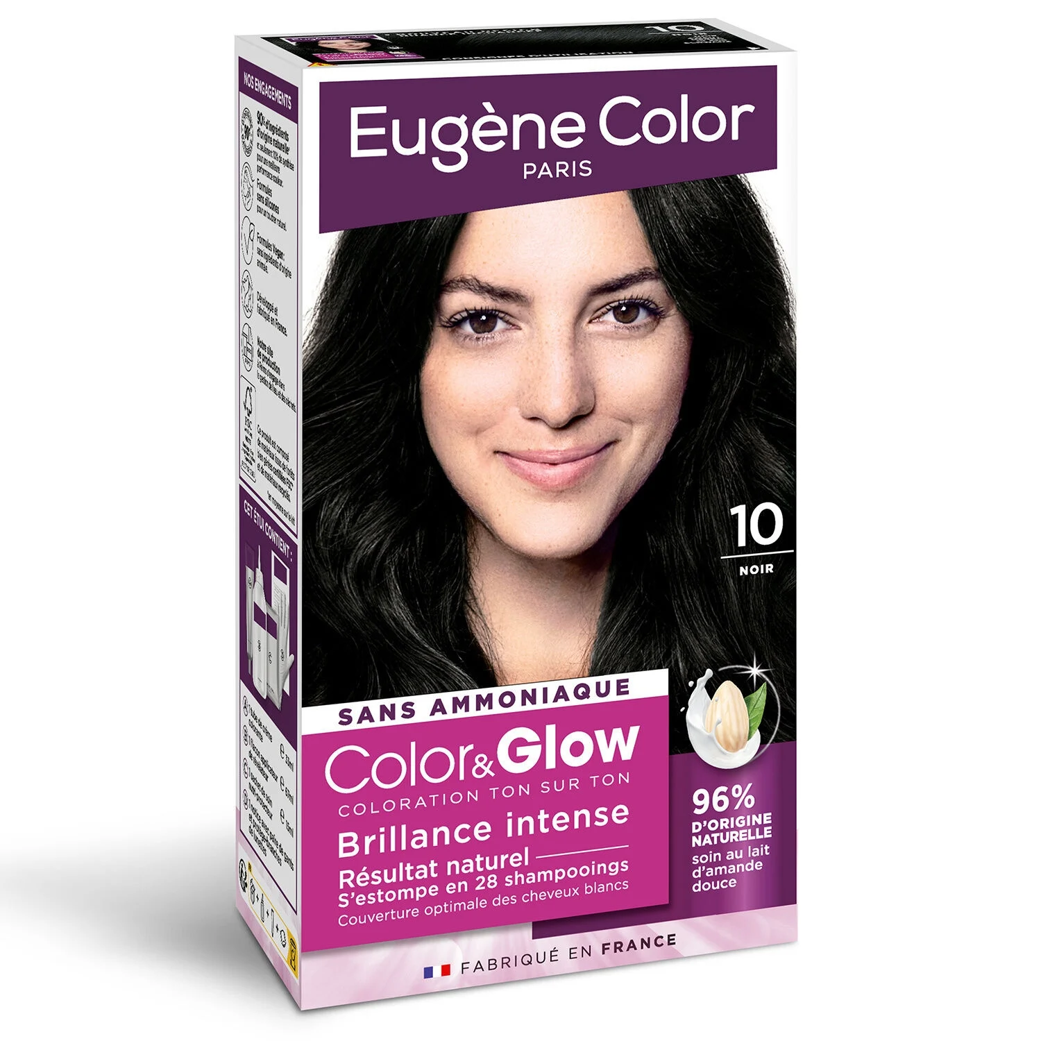 Coloration Capillaire 10 Noir Color&glow - Eugene Color