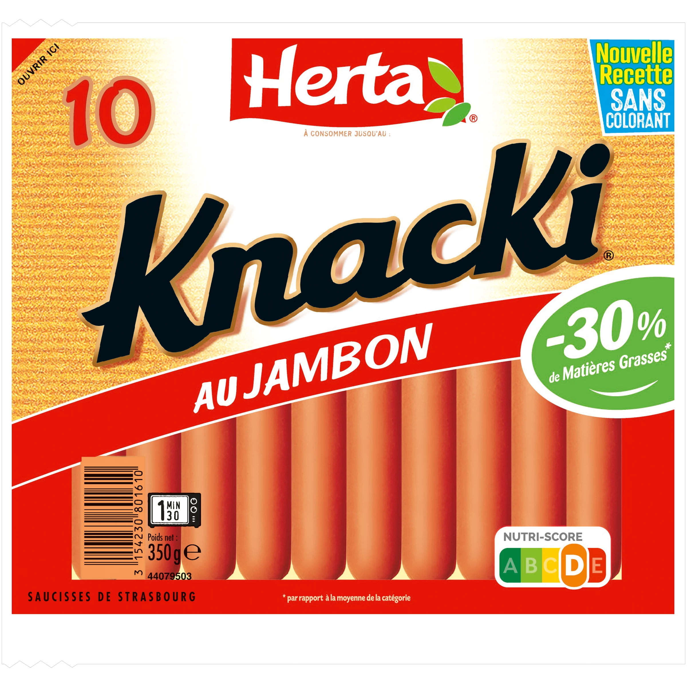 Saucisses Knacki au Jambon, 350g - HERTA