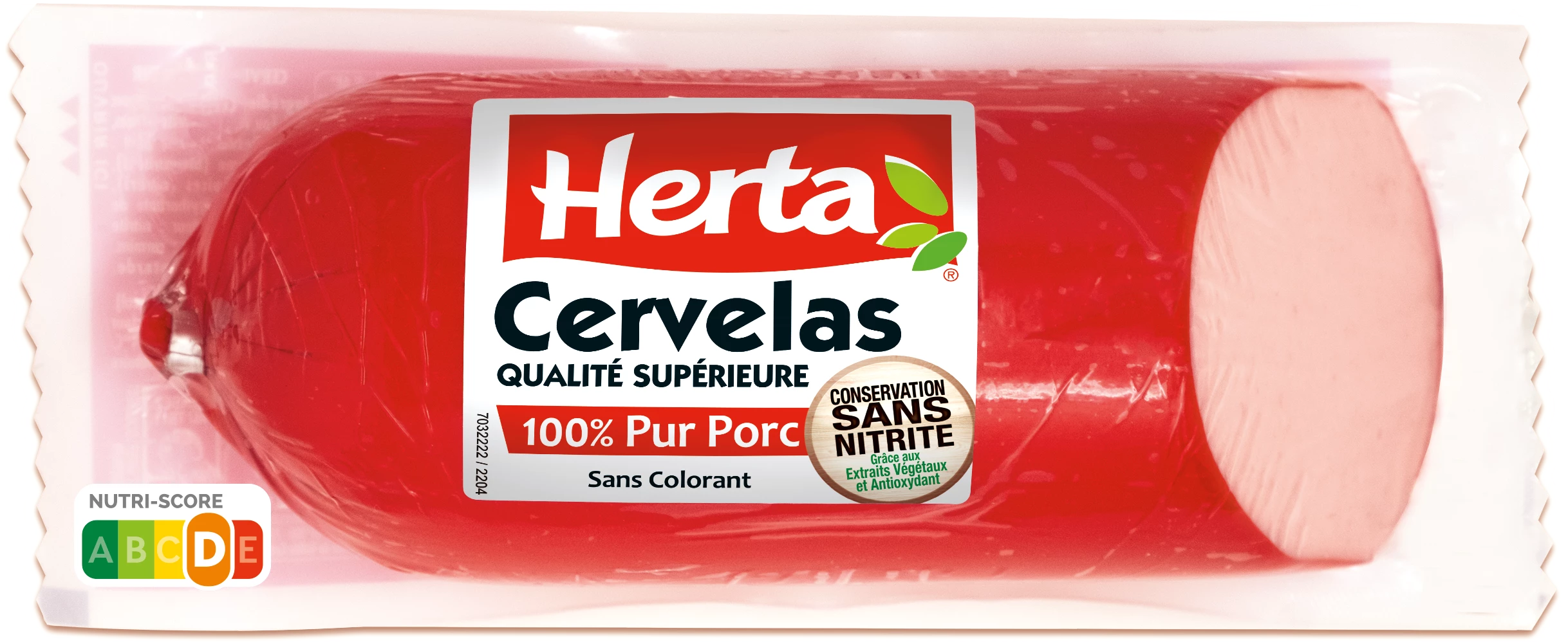 Xúc xích thịt lợn bảo quản Cervelas không chứa Nitrite, 400g - HERTA