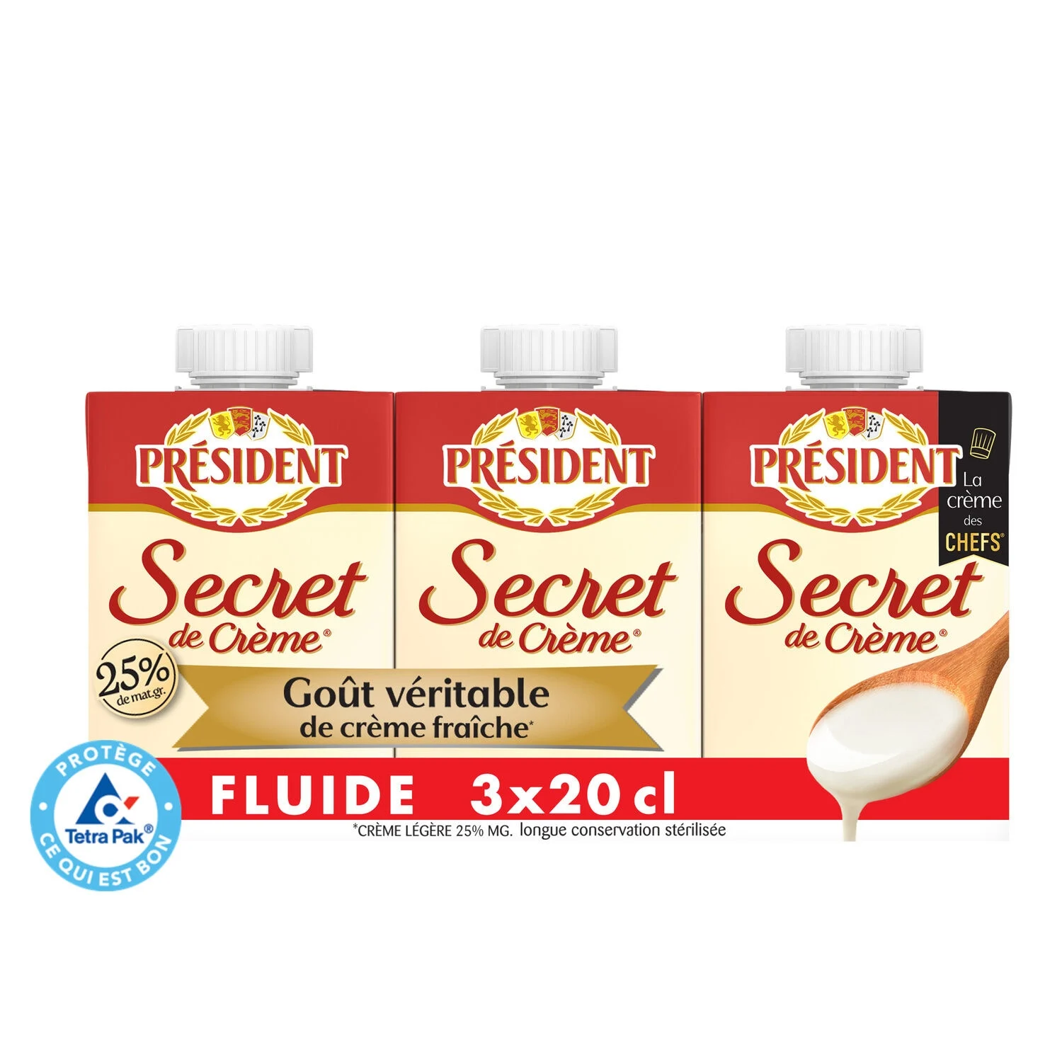 Crème Fluide 25% Mg 3x20cl - President