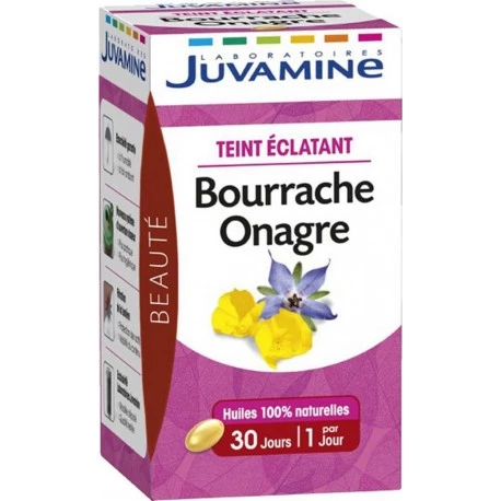 Gélules Bourrache Onagre Teint éclatant X30 - Juvamine