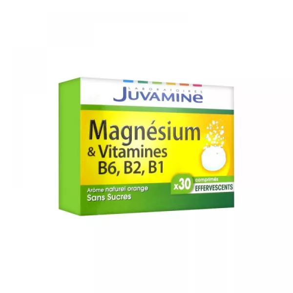 Complément Alimentaire Magnésium, Vitamines B6, B2, B1 Sans Sucres X30 - Juvamine