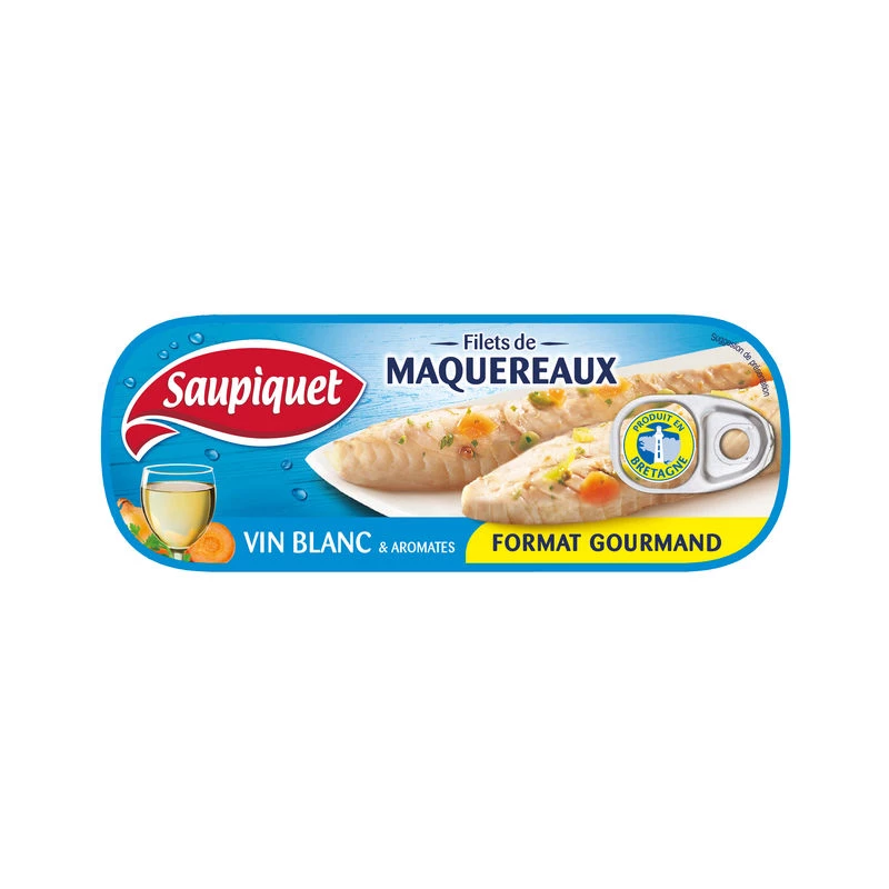 Filets Maquereaux Muscadet et Aromates,  235g - SAUPIQUET