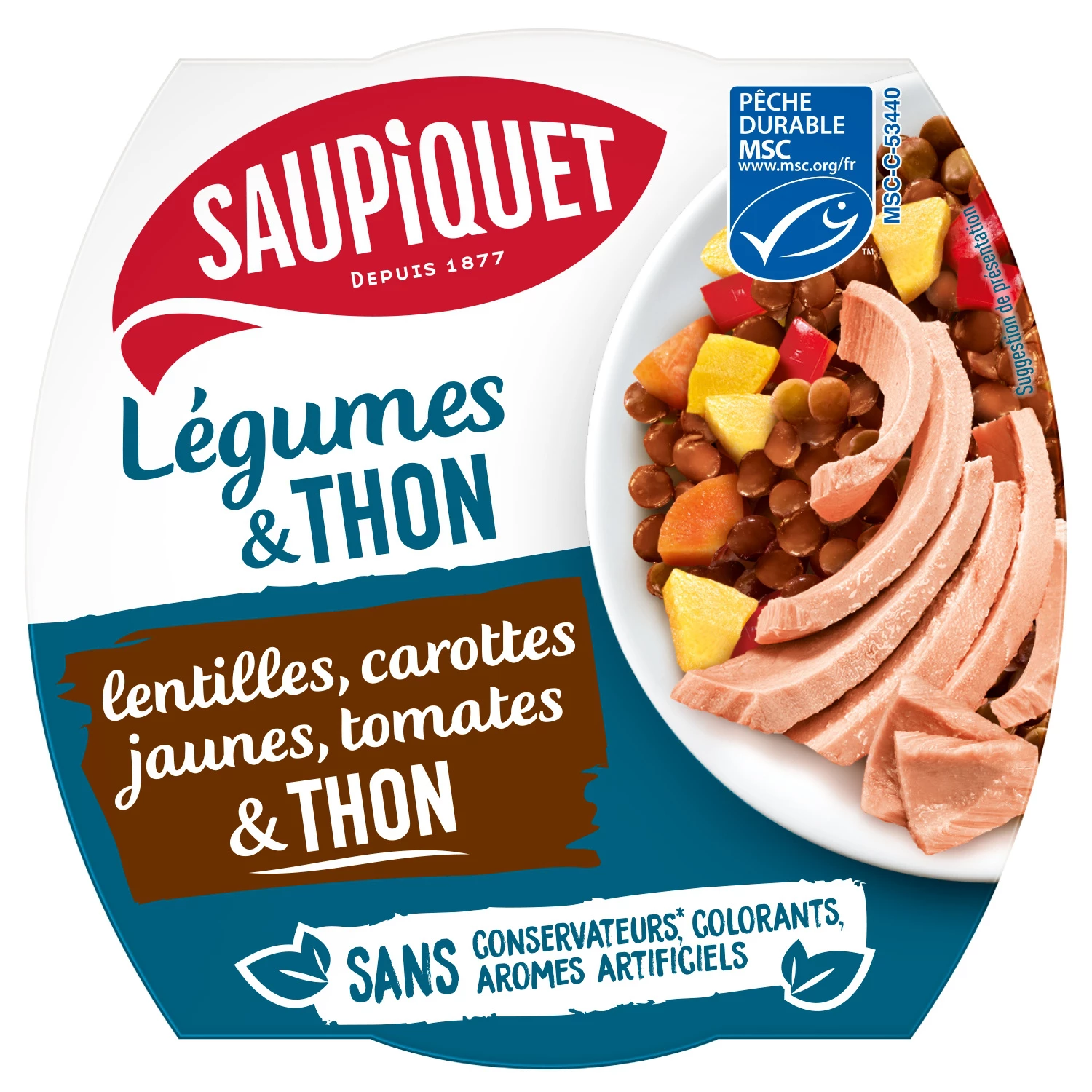 Salades aux Lentilles & Thon, 160g - SAUPIQUET