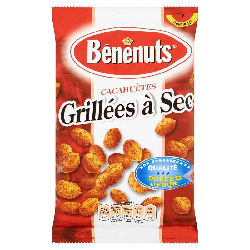 Dry Roasted Peanuts, 120g - BENENUTS