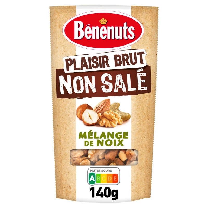 Mixture of Unsalted Seeds: Almonds, Walnuts, Cashews, Hazelnuts, 140g - BENENUTS