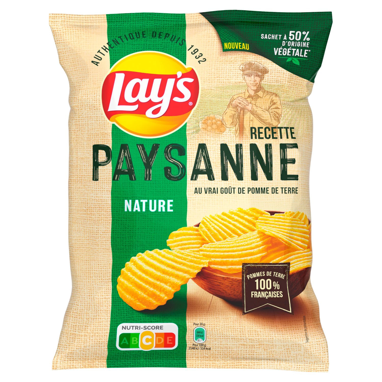 Chips Paysannes Nature 155g - LAY'S
