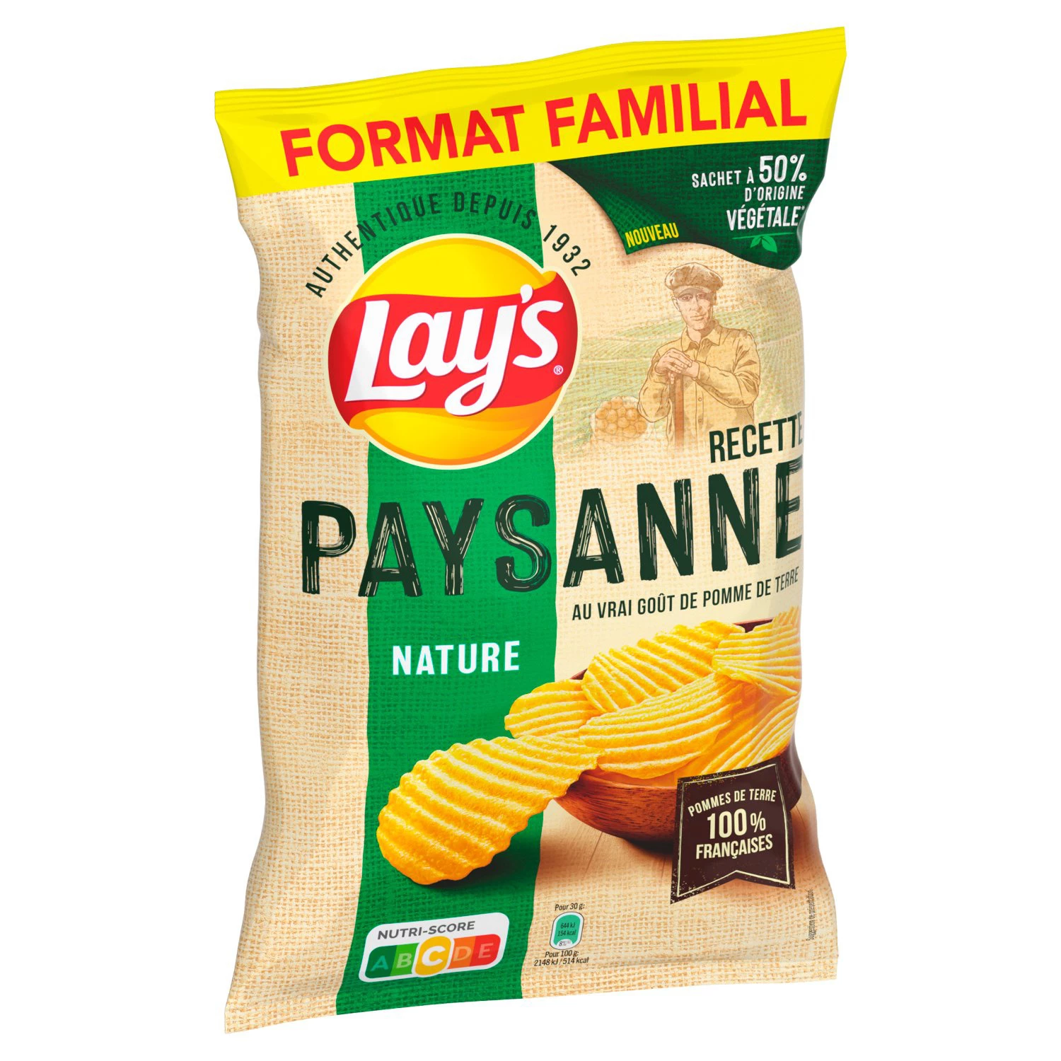 Chips Recette Paysanne Nature, 295g - LAY'S