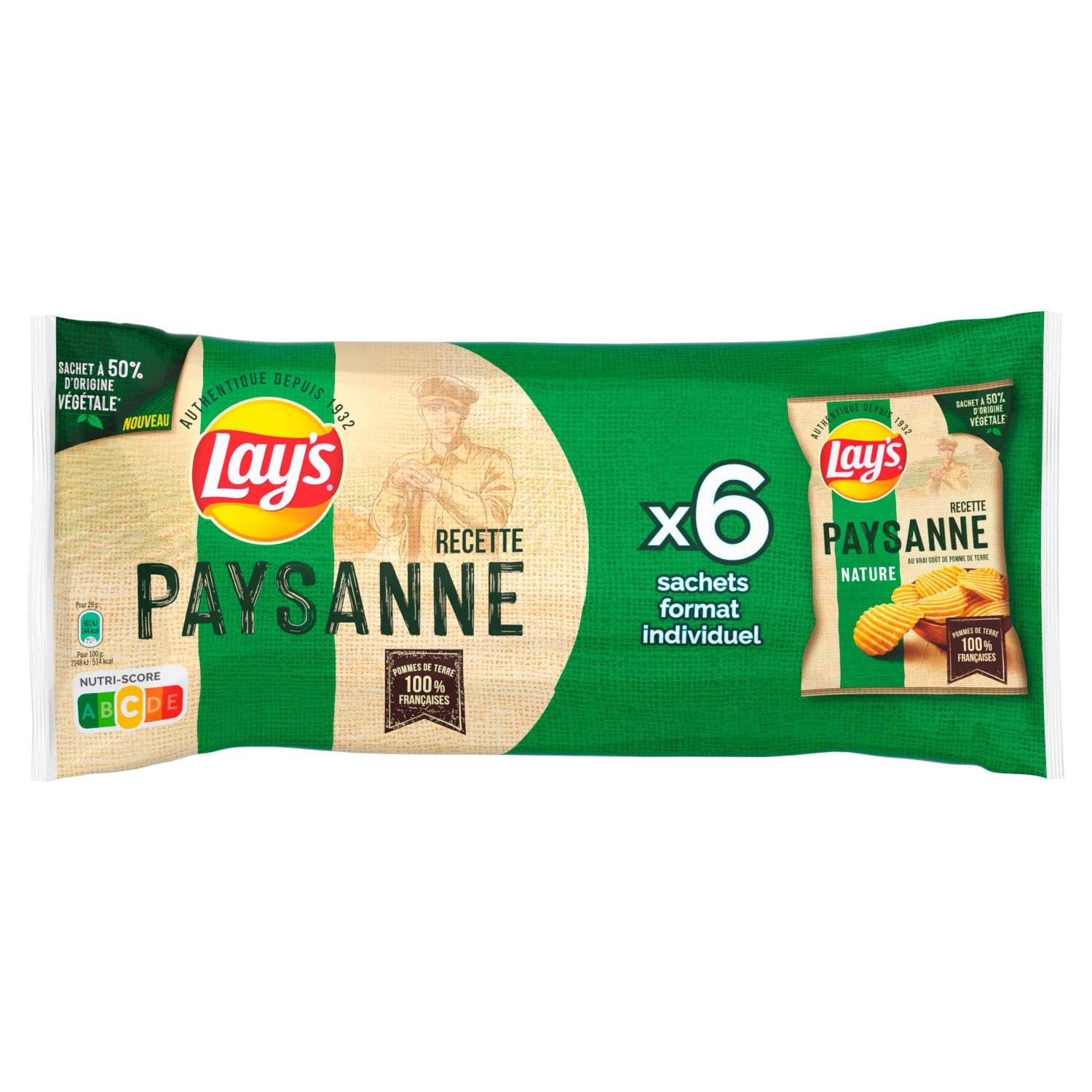 Chips Paysannes Nature, 28g - LAY'S