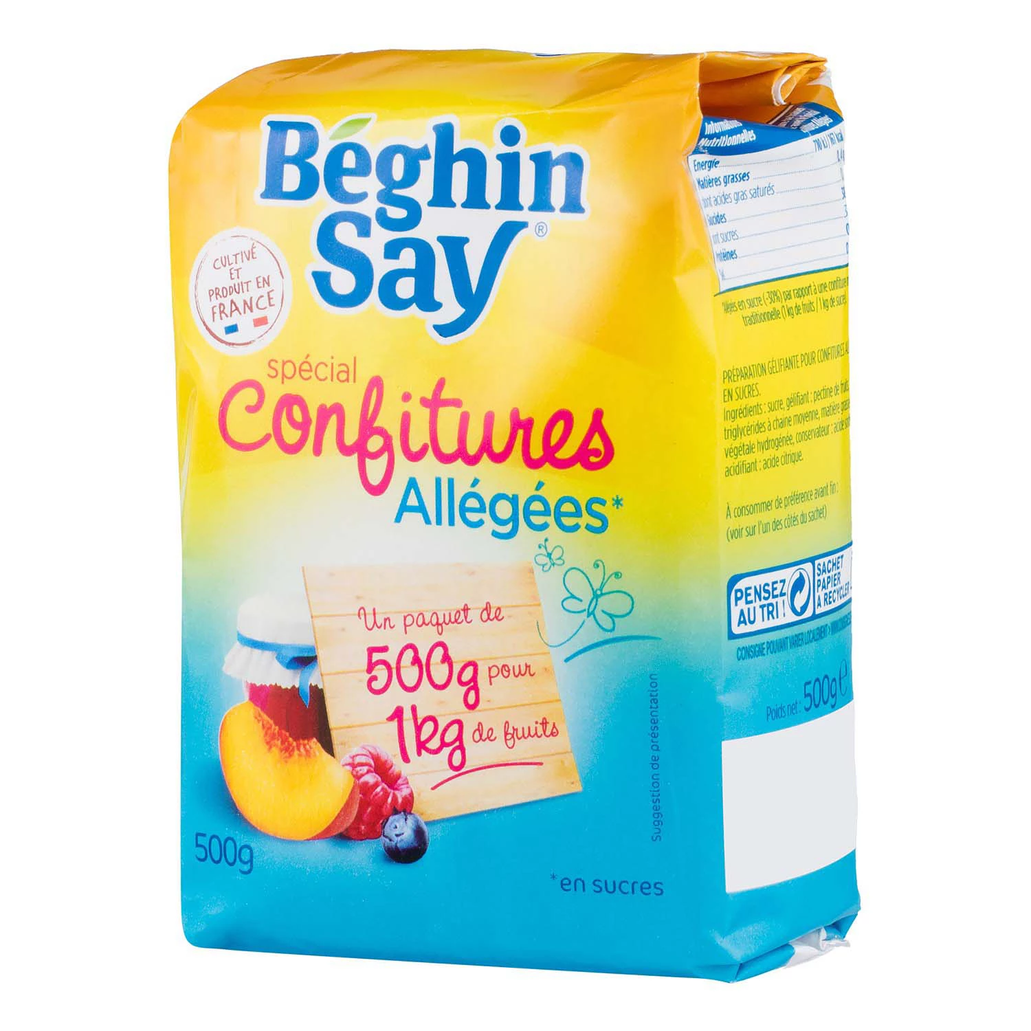 Special sugar for low-fat jams 500g bag - BEGHIN SAY