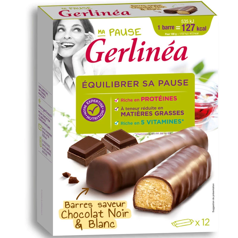 Dark/white chocolate bars 372g - GERLINEA