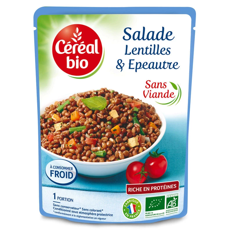 Lentil and spelled salad Organic 220g - CEREAL Bio