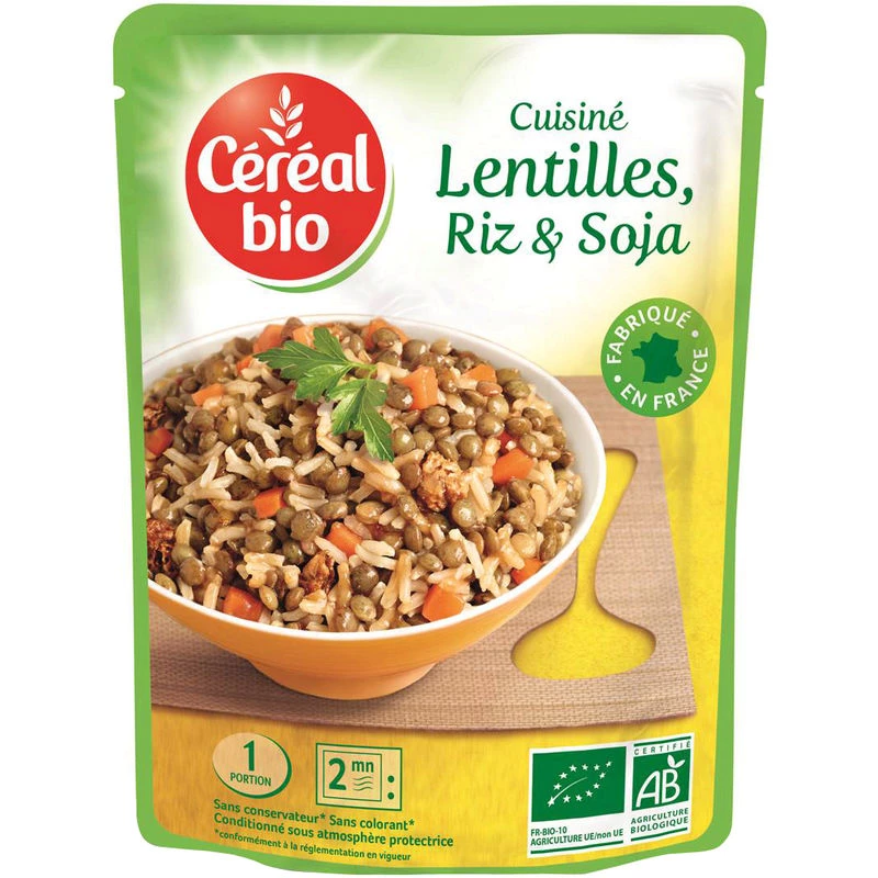 Organic lentils, rice and soy 250g - CEREAL Bio