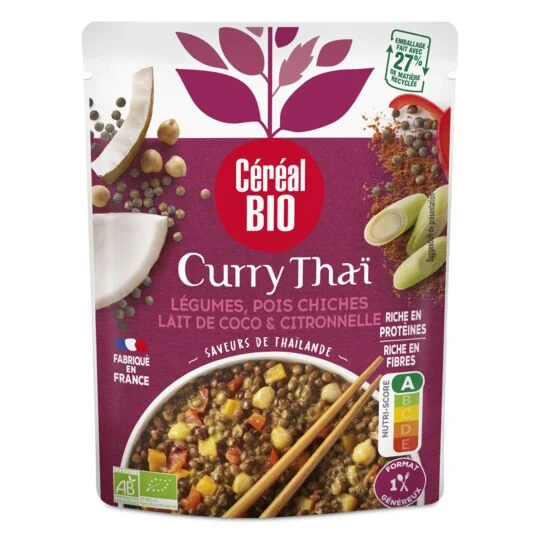 Curry Thaï Lentilles Coco Bio 240g - Cereal Bio