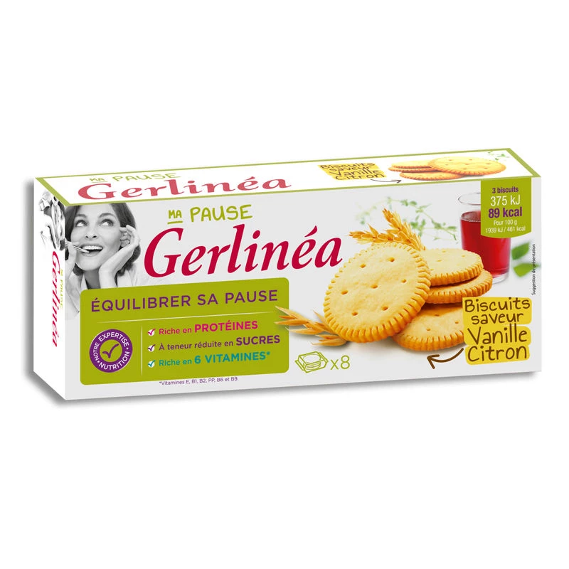 Lemon/vanilla flavored cookie 156g - GERLINEA
