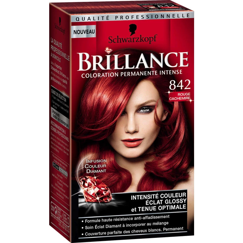 SCHWARZKOPF Coloration cheveux brillance rouge cachemire 842