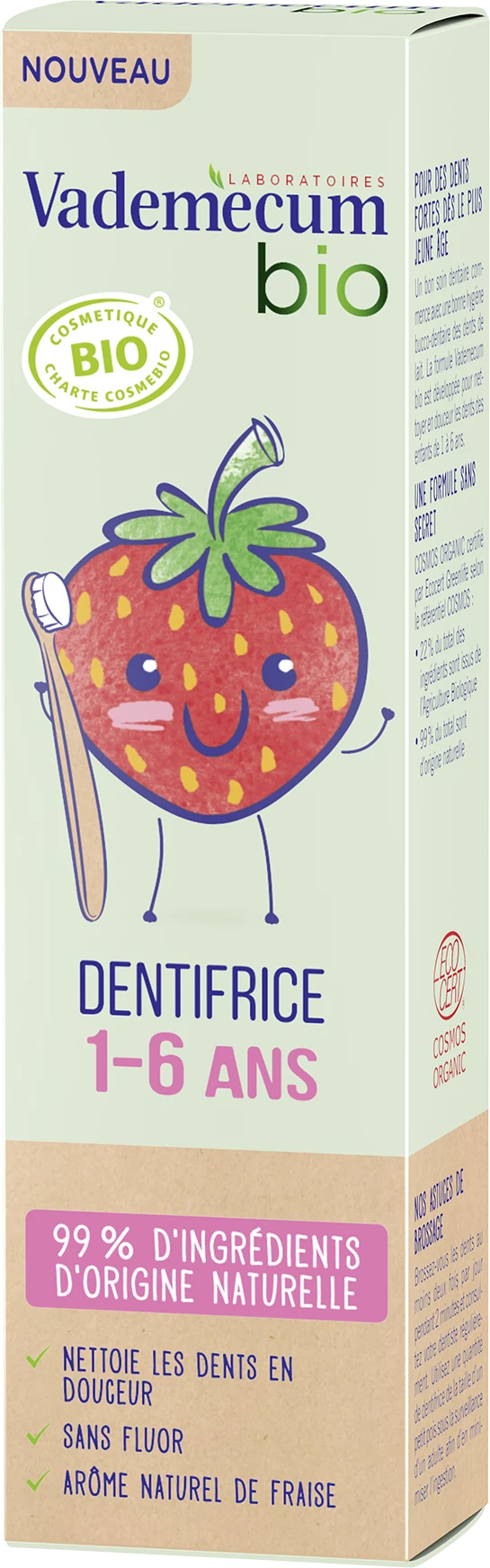 Organic Kids Strawberry Toothpaste -6 years - VADEMECUM
