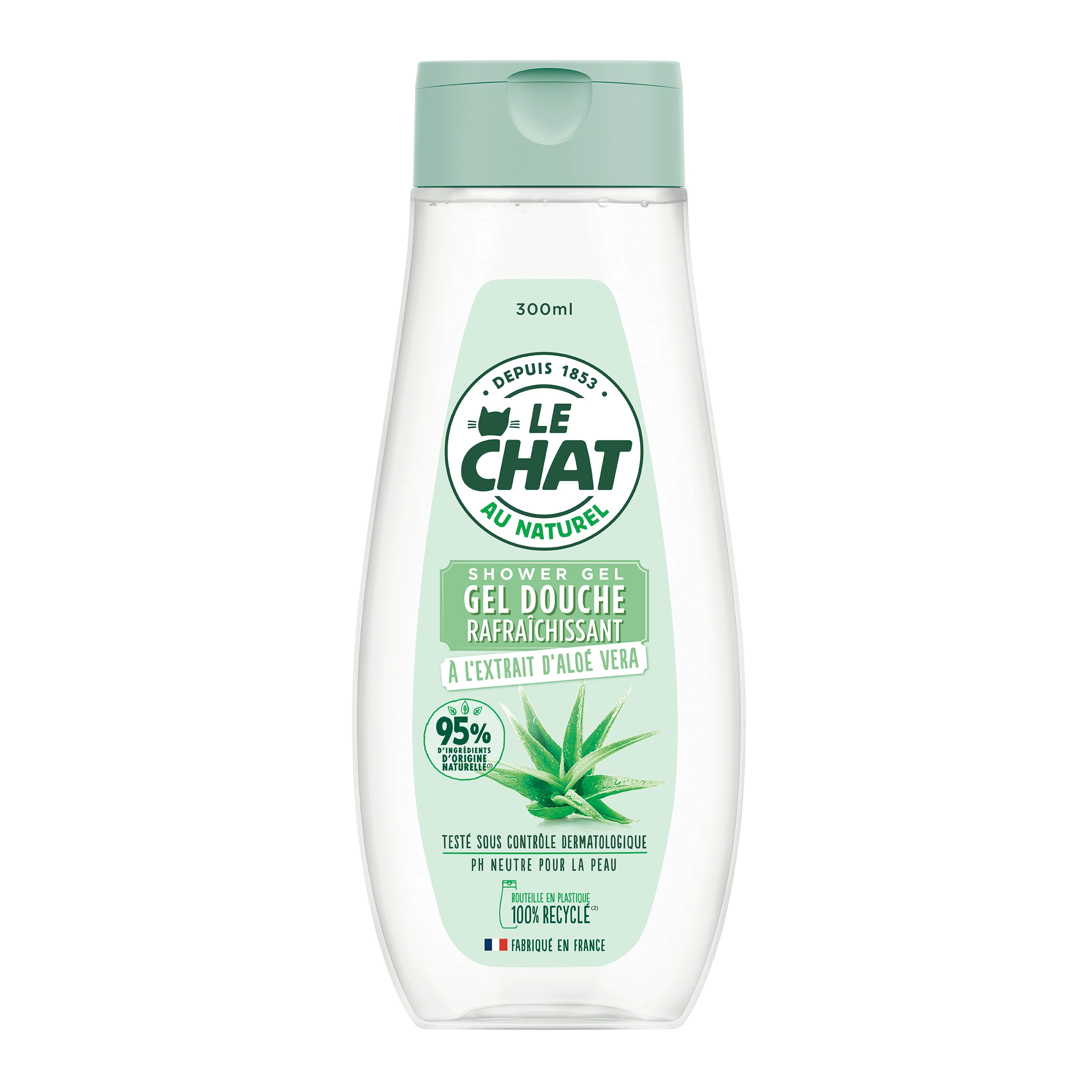 Refreshing shower gel with aloe vera extract 300ml - LE CHAT