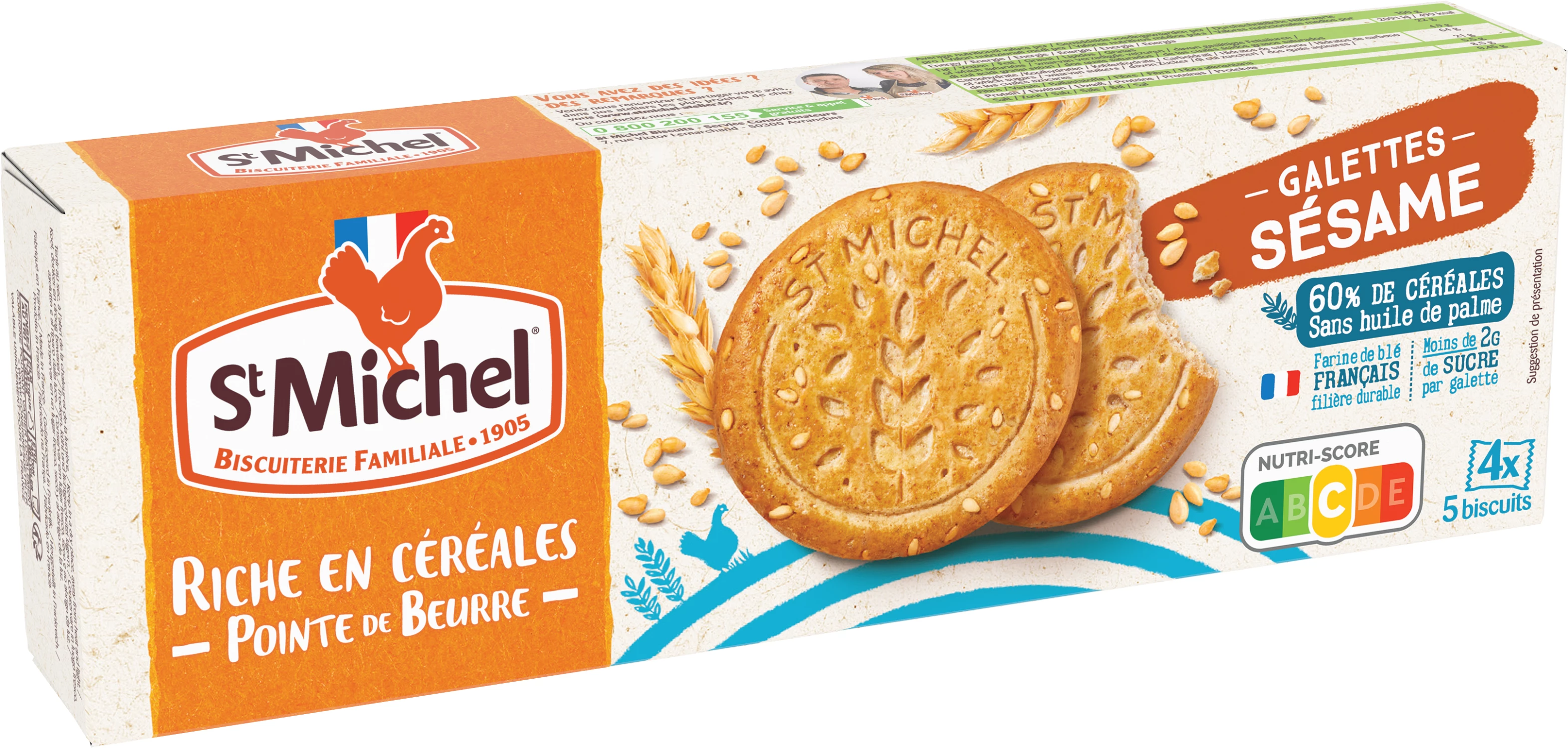 Sesame Cereal Cakes X4 14 - ST MICHEL