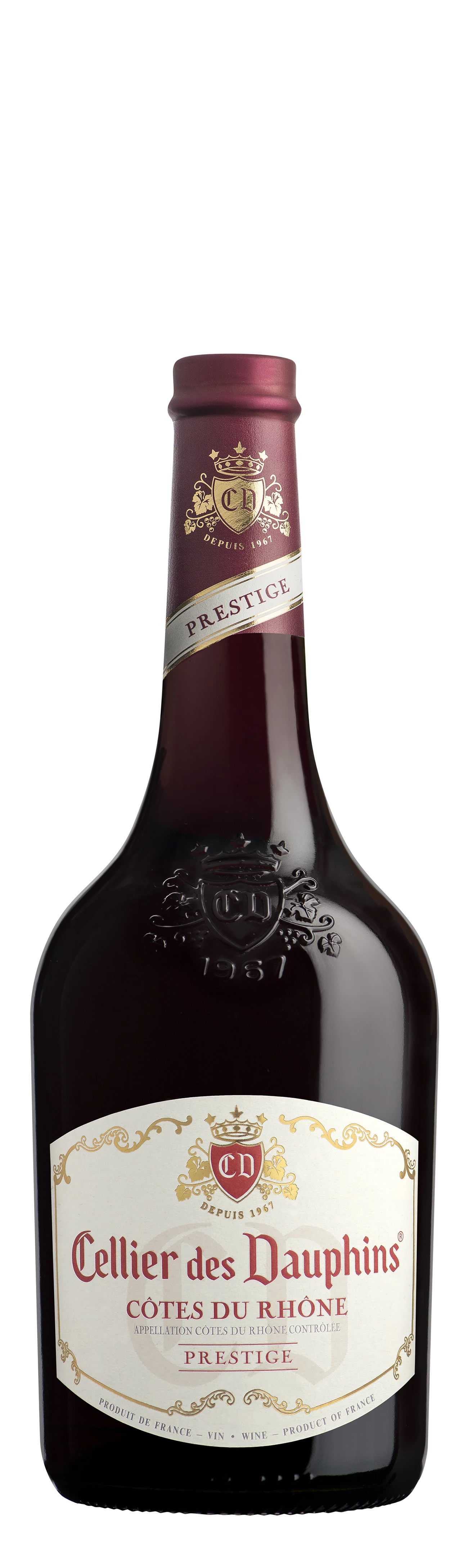 Vin rouge Côte du Rhône Prestige, 75cl - CELLIER DES DAUPHINS