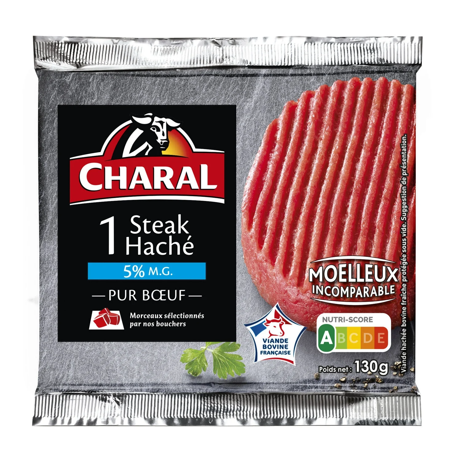 Steak Haché Viande Bovine 5% Mg 130g - Charal